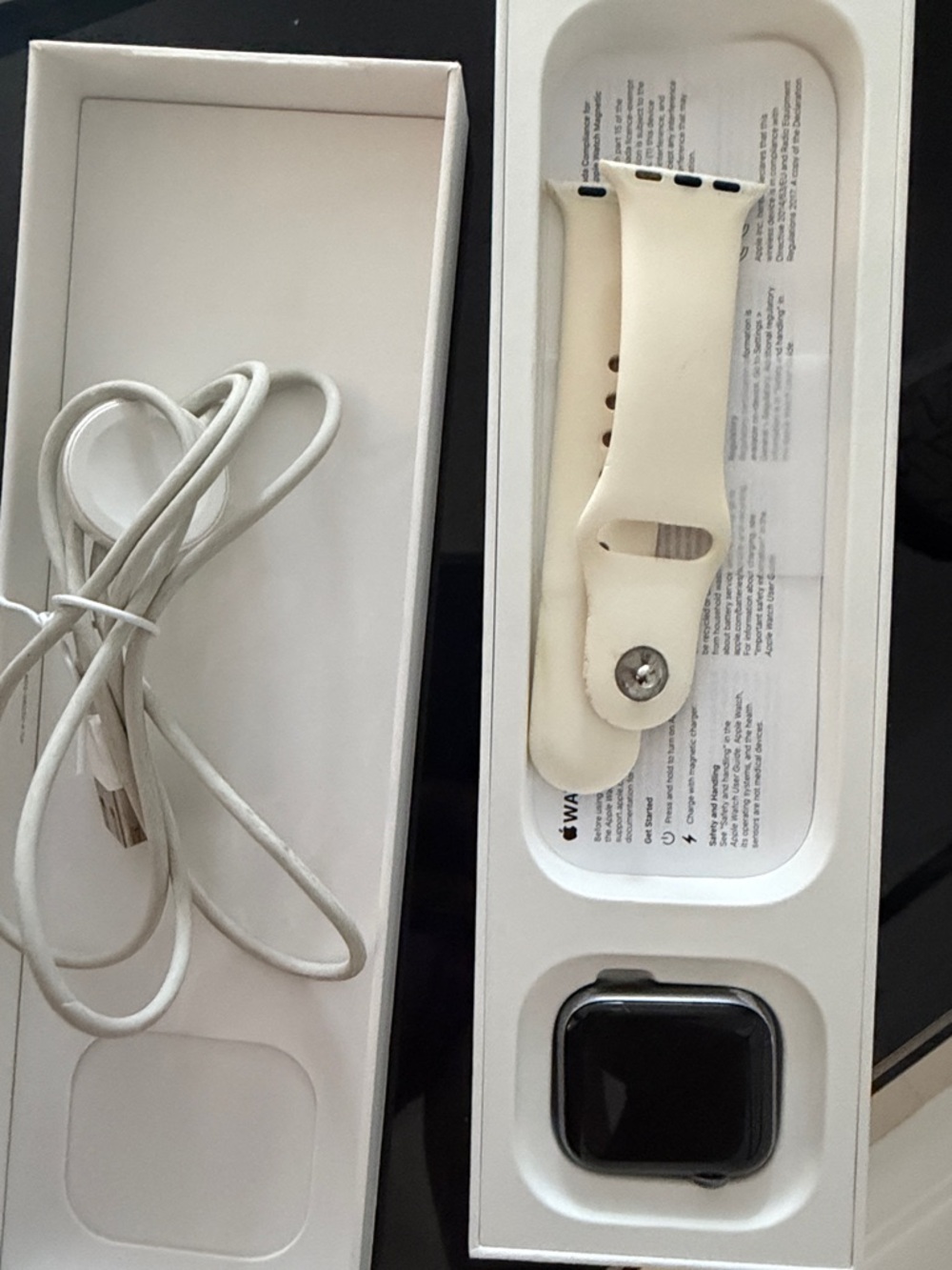 Apple Watch with Ivory Silicone Sport Band